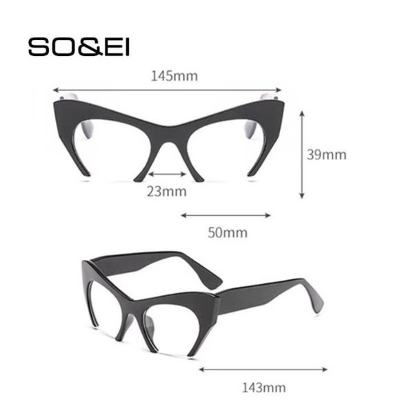 Fashion Retro Half frame Cat eye Women Glasses Frame Can Be Equipped - Picture 4 of 6